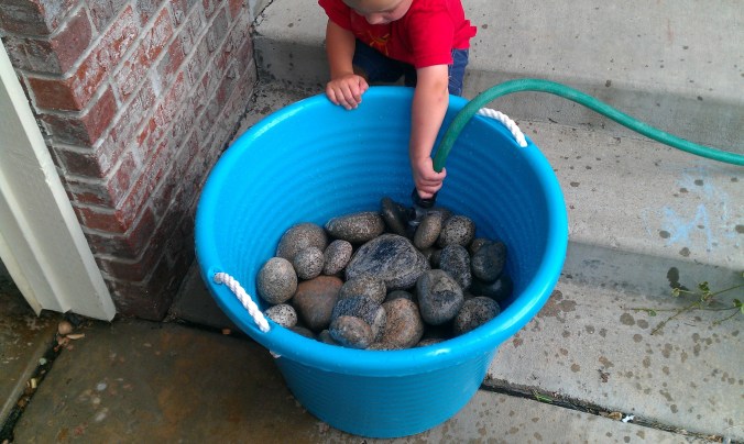 Jack Jack cleaning rocks